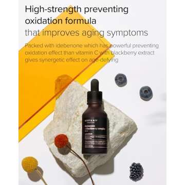 Mary&May Idebenone + Blackberry Complex Serum - Potent Anti Aging Serum for Enhanced Antioxidant and Skin Nourishment - Korean Face Serum, EWG Green Grade, Cruelty-Free, 1.01 fl.oz.