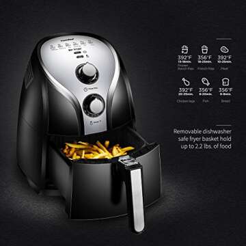 COMFEE' MF-TN2501 MFTN-2501B Air Fryer, 2.6Qt, 02.BLACK