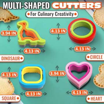 Sandwich Cutter and Sealer - 4 Pcs Crustless Sandwich Cutter Sandwich Sealer and Cutter Sandwich Crust Cutter Sandwich Crimper Crustless Sandwich Maker - Uncrushable Sandwich Maker Press