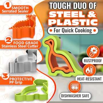 Sandwich Cutter and Sealer - 4 Pcs Crustless Sandwich Cutter Sandwich Sealer and Cutter Sandwich Crust Cutter Sandwich Crimper Crustless Sandwich Maker - Uncrushable Sandwich Maker Press