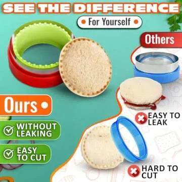 Sandwich Cutter and Sealer - 4 Pcs Crustless Sandwich Cutter Sandwich Sealer and Cutter Sandwich Crust Cutter Sandwich Crimper Crustless Sandwich Maker - Uncrushable Sandwich Maker Press