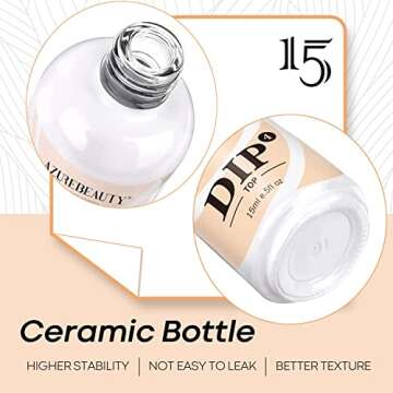 AZUREBEAUTY 4+4Pcs Dip Powder Liquid Set 15ml/0.5oz, with Base/Top Coat, Activator, Brush Saver, Nail File Dipping Powder Essential Tools for Dip Powder Nail Kit No Nail Lamp Needed