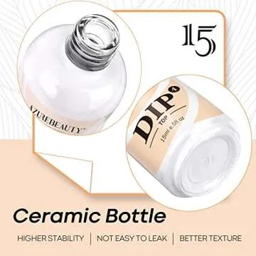 AZUREBEAUTY 4+4Pcs Dip Powder Liquid Set 15ml/0.5oz, with Base/Top Coat, Activator, Brush Saver, Nail File Dipping Powder Essential Tools for Dip Powder Nail Kit No Nail Lamp Needed