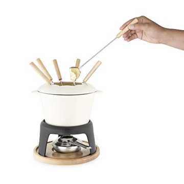 Twine Enamel Cast Iron Fondue Pot Set for Elegant Gatherings