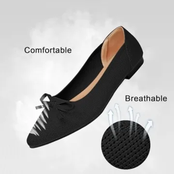 Stylish Comfortable Women's Bow Knit Flats for Any Occasion