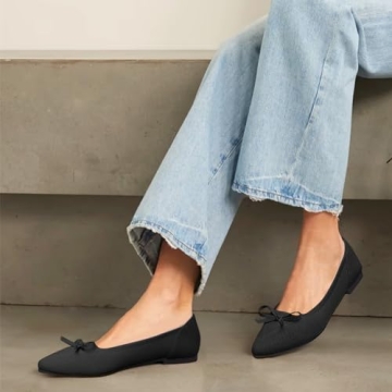 Stylish Comfortable Women's Bow Knit Flats for Any Occasion