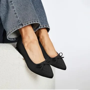 Stylish Comfortable Women's Bow Knit Flats for Any Occasion