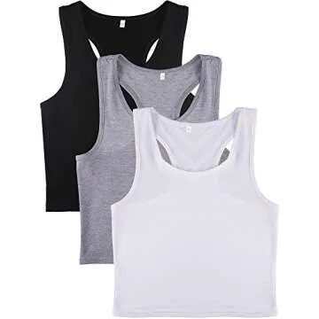 3 Pack Women's Crop Tops - Soft & Stylish Workout Tops