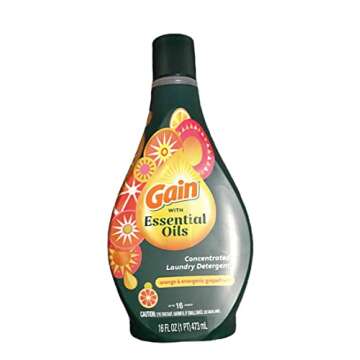 Gain with Essential Oils Orange and Energetic Grapefruit Liquid Laundry Detergent 16 oz Scented (2)