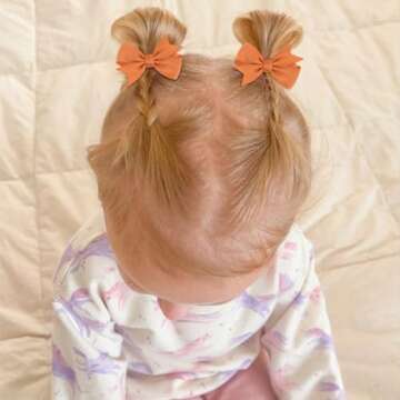 Oaoleer 24PCS 2inch Hair Clips - Handmade Tiny Bows for Infants