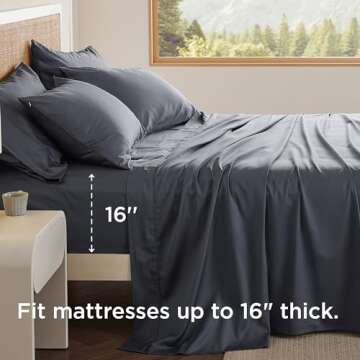 Bedsure King Size Cotton Sheets - 300 Thread Count Comfort