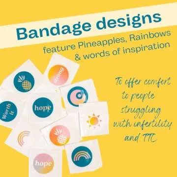 TTC Bandages from MyVitro | Rainbow + Pineapple IVF Bandages | Great IVF Gift | Round Adhesive Bandages Perfect for IVF Shots | 40 Count