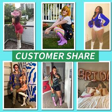 Women's Go Go Boots with Block Heel and Zipper for Disco