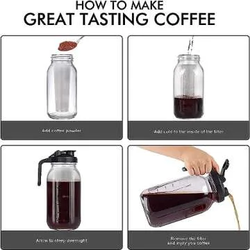 WOODRIVER Cold Brew Coffee Maker with Stainless Steel Filter