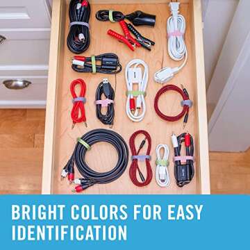 VELCRO Pastel Heavy Duty Cable Ties - 60 Pack