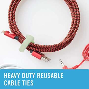 VELCRO Pastel Heavy Duty Cable Ties - 60 Pack