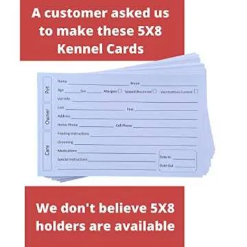 5X8 Inch Kennel Cards For Efficient Pet Management