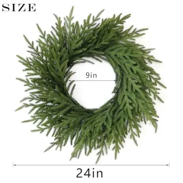 24 Inch Norfolk Pine Wreath for Holiday Decor