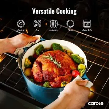 CAROTE 5QT Enameled Dutch Oven for Versatile Cooking