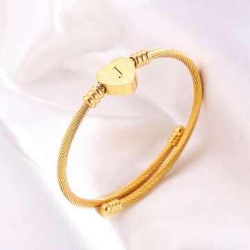 Initial Bracelets for Women Initial Bracelet Gold Bracelets for Women Gold Bracelet Dainty Gold Bracelet Non Tarnish Gold Bracelet Womens Bracelets Dainty Bracelets for Women Heart Bracelet Letter A