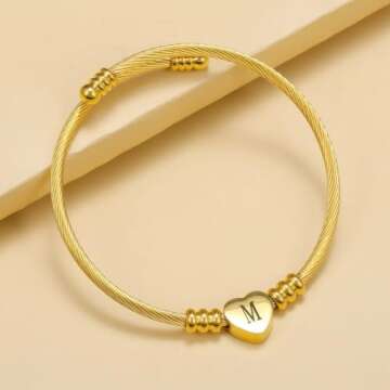 Initial Bracelets for Women Initial Bracelet Gold Bracelets for Women Gold Bracelet Dainty Gold Bracelet Non Tarnish Gold Bracelet Womens Bracelets Dainty Bracelets for Women Heart Bracelet Letter A