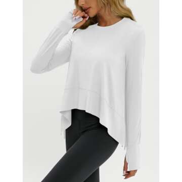 AUTOMET Stylish Long Sleeve Athletic Crop Top for Women