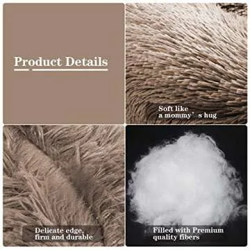 MFOX Calming Dog Bed (L/XL/XXL/XXXL) for Medium and Large Dogs Comfortable Pet Bed Faux Fur Donut Cuddler Up to 25/35/55/100lbs