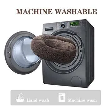 MFOX Calming Dog Bed (L/XL/XXL/XXXL) for Medium and Large Dogs Comfortable Pet Bed Faux Fur Donut Cuddler Up to 25/35/55/100lbs