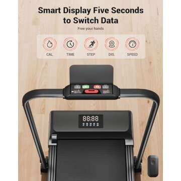 GOIMU Walking Pad, 3 in 1 Foldable Treadmill for Home & Office, 285lb Wallking Pad Treadmill 2.5HP Under Desk Treadmill with Remote Control, Walking Jogging Pad with Handle Bar (Black)