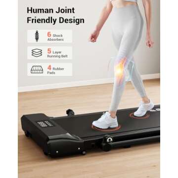 GOIMU Walking Pad, 3 in 1 Foldable Treadmill for Home & Office, 285lb Wallking Pad Treadmill 2.5HP Under Desk Treadmill with Remote Control, Walking Jogging Pad with Handle Bar (Black)