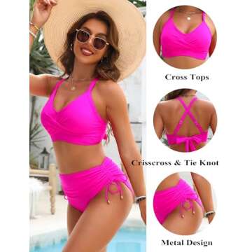 Blooming Jelly Women’s High Waisted Bikini Set for Comfort