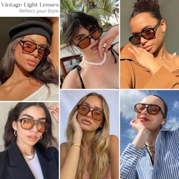 Mosanana Retro 70s Square Aviator Sunglasses Women Fashion