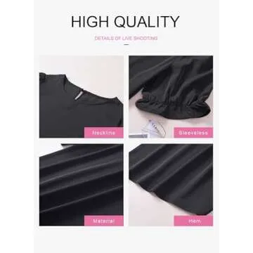 Dokotoo Womens Ladies Tops and Blouses Short Sleeve Summer Dressy Tops Trendy 2025 Crewneck Business Casual Outfits Puffer Blouses Plus Size Tops for Women Shirts Black Blouses for Women Medium