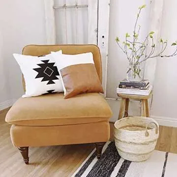 Boho Pillow Covers Set – Cotton and Faux Leather