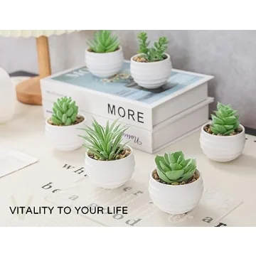 Der Rose 6 Pack Fake Succulents for Indoor Decor