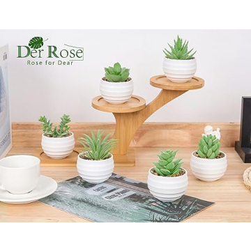 Der Rose 6 Pack Fake Succulents for Indoor Decor