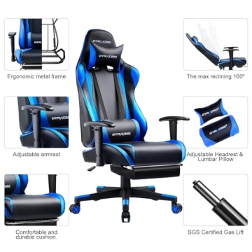 GTRACING Gaming Chair with Footrest for Ultimate Comfort