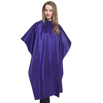 Mane Caper Purple Iridescent Salon Cape with snaps Professional Heavy Duty Material Extra Long Durability For Barbershop and Beauty Shop Use (PURPLE)