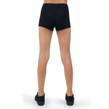 Capezio Girls Gusset Athletic Shorts in Black - Sizes 6-6X