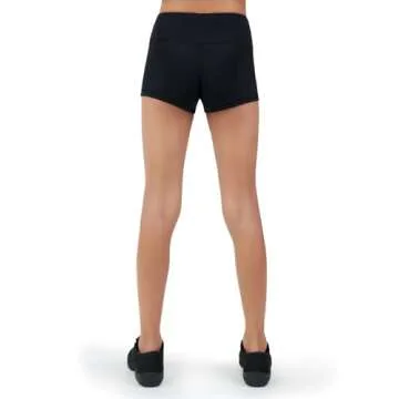 Capezio Girls Gusset Athletic Shorts in Black - Sizes 6-6X