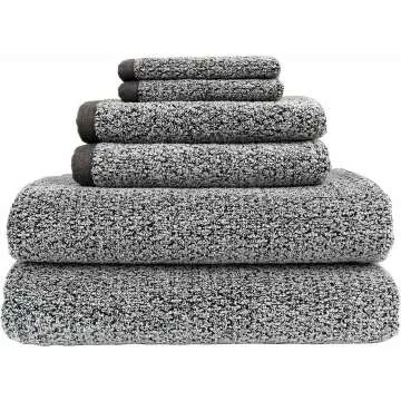 Elegant Grey Diamond Jacquard Bath Towel Set