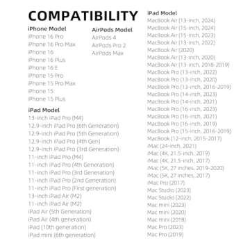 Car Carplay Cable for iPhone 16E 16 15 Pro Max Car Accessories Charger