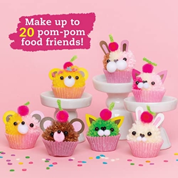 KLUTZ Mini Pom-Pom Food Animals Craft Kit for Kids