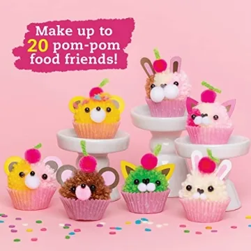 KLUTZ Mini Pom-Pom Food Animals Craft Kit for Kids