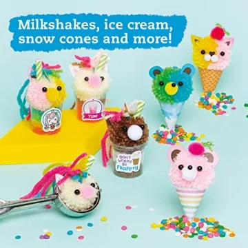 KLUTZ Mini Pom-Pom Food Animals Craft Kit for Kids