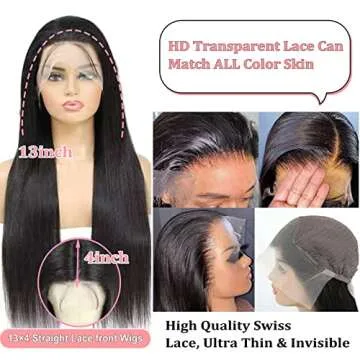 miniask 30 Inch Straight HD Lace Front Wigs Human Hair 13x4 Human Hair Wigs for Women Straight Lace Frontal Wigs Glueless Lace Front Wigs