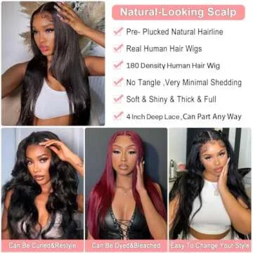miniask 30 Inch Straight HD Lace Front Wigs Human Hair 13x4 Human Hair Wigs for Women Straight Lace Frontal Wigs Glueless Lace Front Wigs