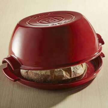 Emile Henry Modern Bread Cloche - Burgundy Ceramic Baker