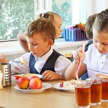 YDYTOP Reusable Travel Utensils Set with Case, Beige Wheat Straw Portable Knife Fork Spoons Tablewar...