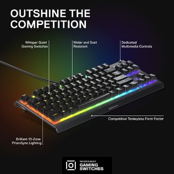SteelSeries Apex 3 TKL Fast-Response RGB Gaming Keyboard